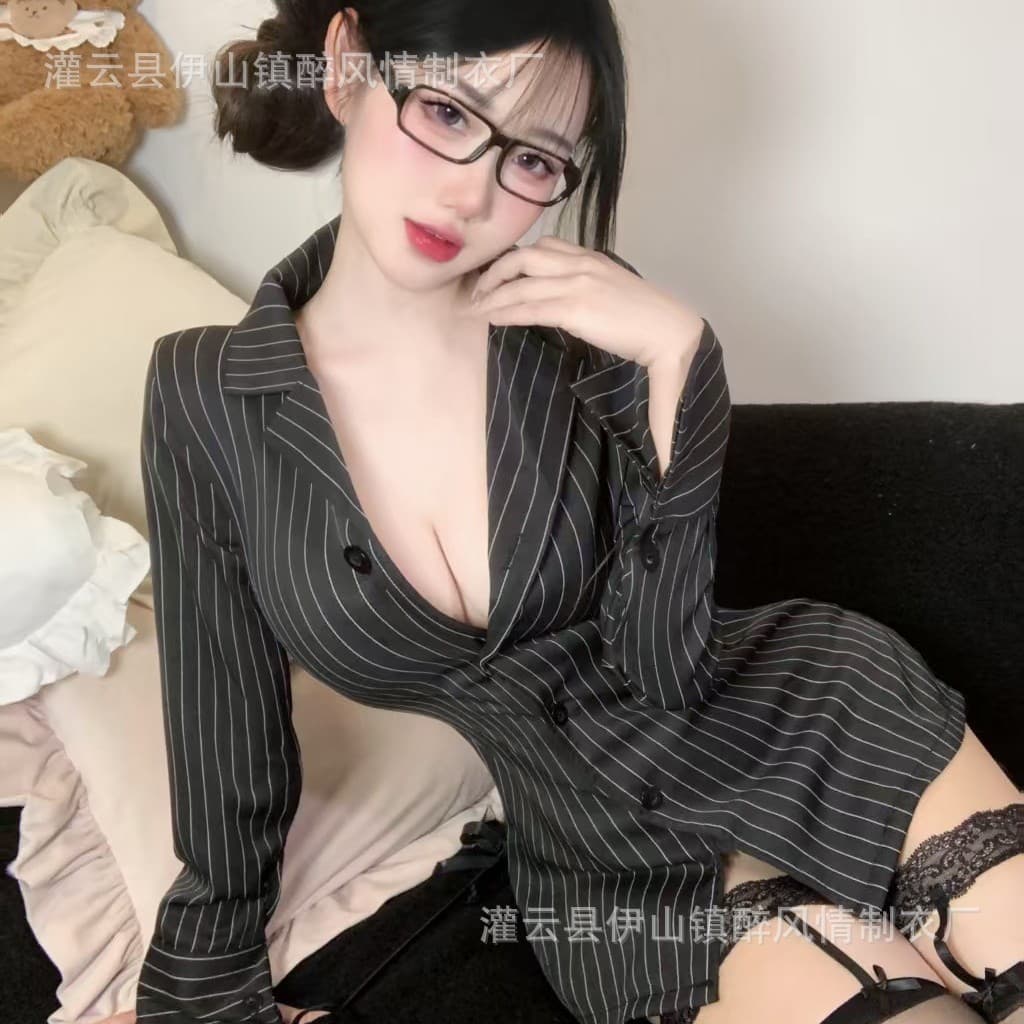 Secretary OL Uniform Temptation Set Sexy Lingerie No-remove Bedroom Passion Nightwear Professional Suit Queen