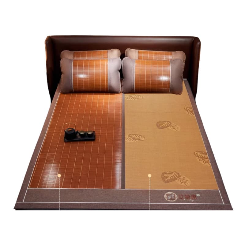 2025 New Summer Bamboo Mat Foldable All-Season Straw Mat Natural Double-Sided Dormitory Ice Silk Mat