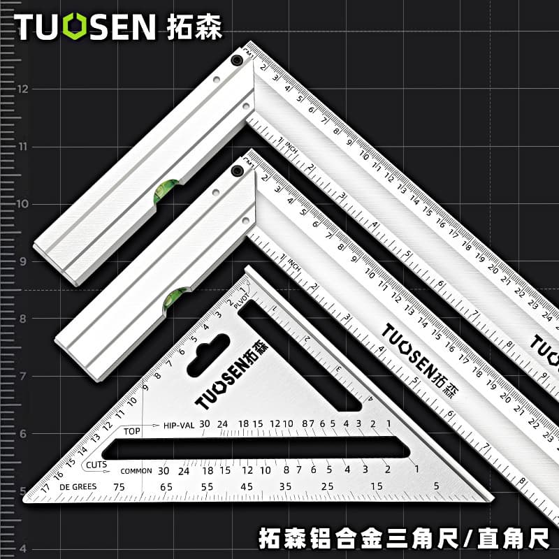 90 Degree Right Angle Ruler Woodworking Angle Ruler 500mm Stamping Scale Triangle Ruler 300mm Aluminum Alloy Angle Ruler