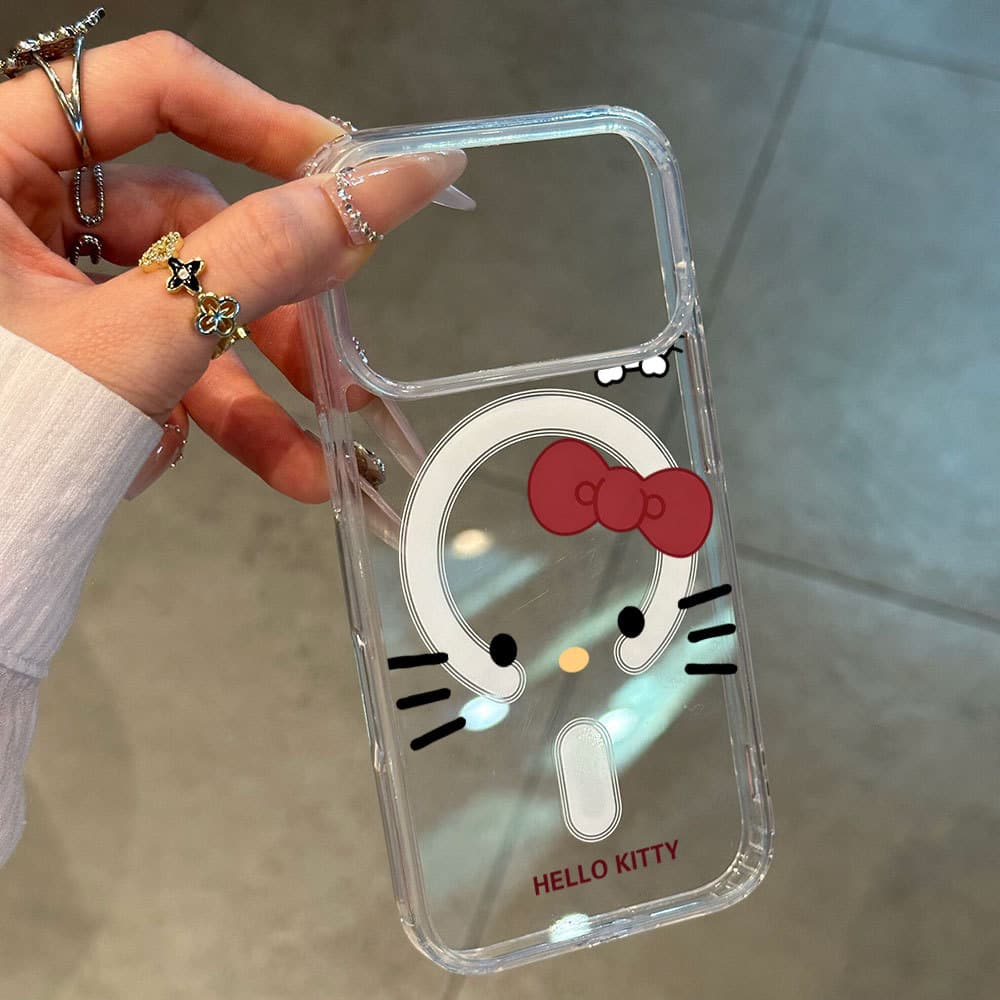 Factory Direct Hello Kitty Cartoon Magnetic Phone Case for iPhone 16/15 Pro Max Shockproof Protective Cover
