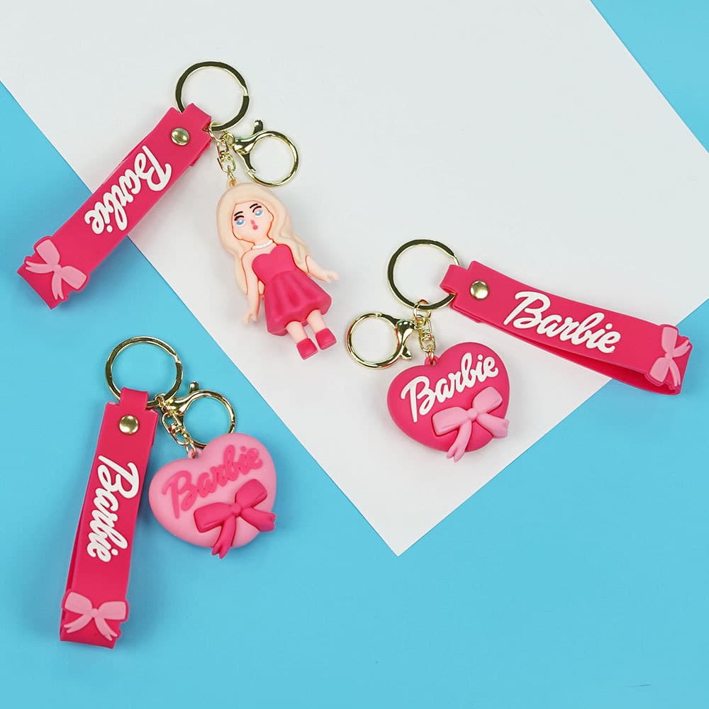 New Cross-Border Creative Cartoon Barbie Doll Keychain Pendant Bag Car Key Chain Accessory Gift Wholesale