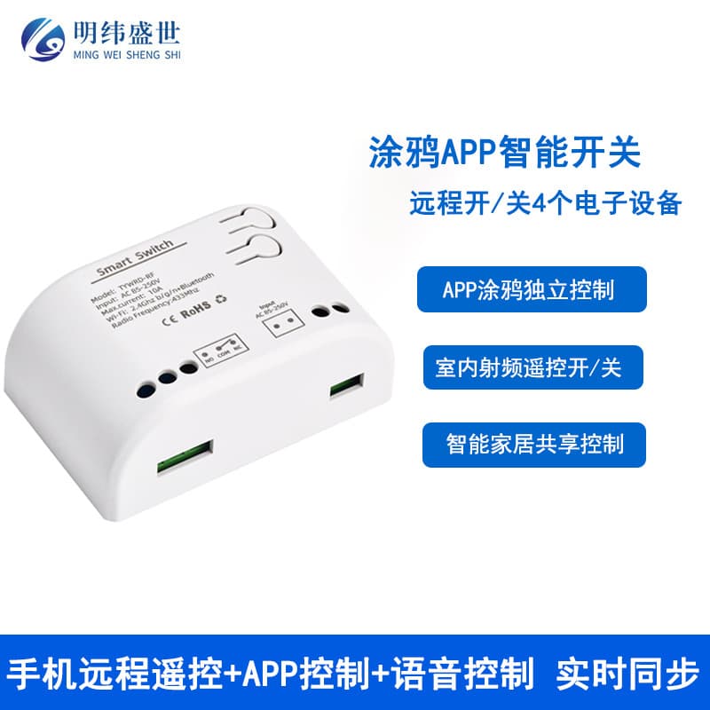 10A Graffiti App Single-Channel RF Jog Self-Locking RF Module, 1-Channel Wi-Fi Remote Control Relay Switch Module
