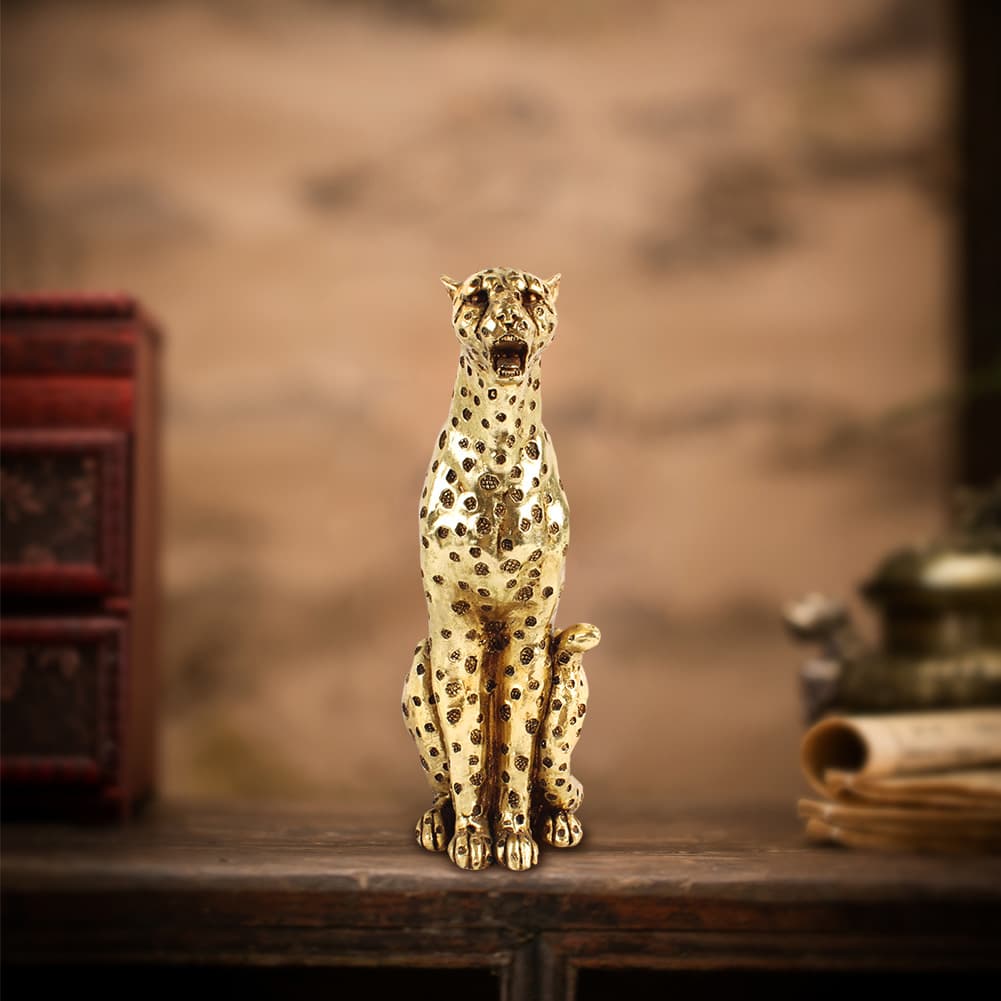 New Light Luxury Resin Leopard Animal Simulation Sculpture Resin Craft Home Living Room Landscape TV Cabinet Decoration