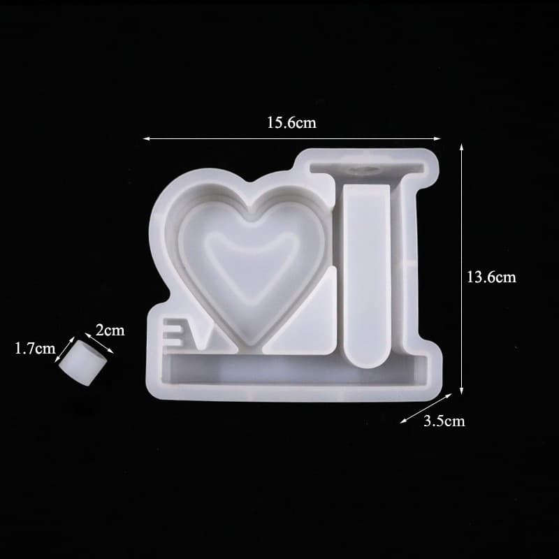 DIY Crystal Resin Plaster Mold 2 Styles Heart Photo Frame Flower Arrangement Hydroponic Vase Decorative Silicone Mold