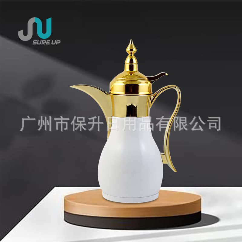 Arabic Style Dallah Insulated Pot Luxury High Dome Food Grade Stainless Steel Double Wall Insulation Ergonomic Handle