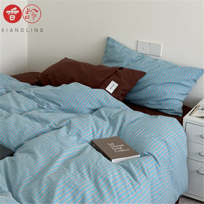 【Xiangling Youpin】Klein Echo! Vintage Blogger Style Pure Cotton Washed Cotton Bedding Set for Bedroom