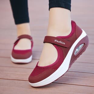 2026 Cross-border Summer Women's Shoes Mother Shoes Mesh Shoes Casual Shoes Velcro Large Size 42 Mother Shoes Large Size 42