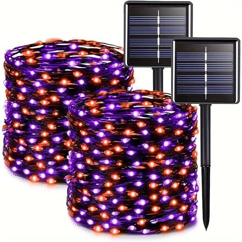 2026 New Cross-Border Drop Shipping: Purple Halloween Solar String Lights for Cross-Border Distribution