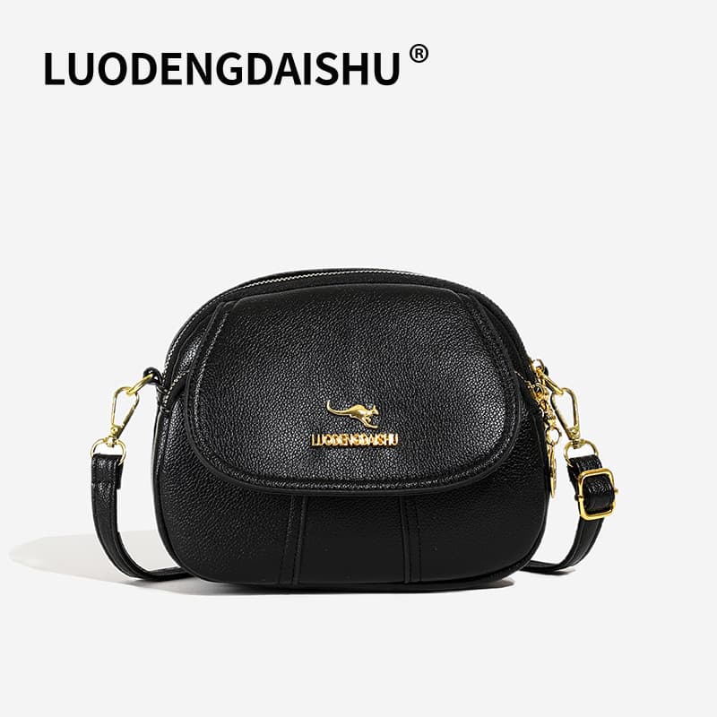 Cross-border Women's Bag 2024 Spring Summer New Multi-layer Zipper Shoulder Bag Soft Leather Lightweight Versatile Crossbody Bag Women's Handbag