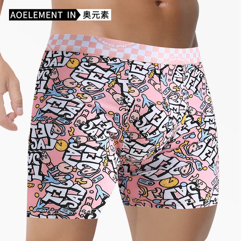 Men's Cotton Antibacterial Boxer Briefs, Plus Size, Loose Fit, Anti-Chafe, Sports Underwear for Large Men