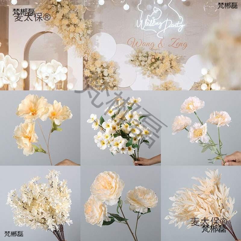 Champagne Artificial Flowers for Wedding Display