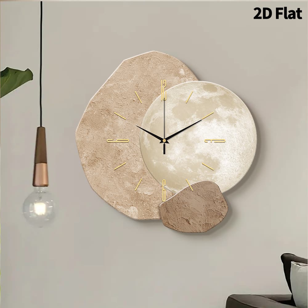 Cross-border hot selling modern creative moon wall clock Amazon creative Nordic silent clock home decoration clock