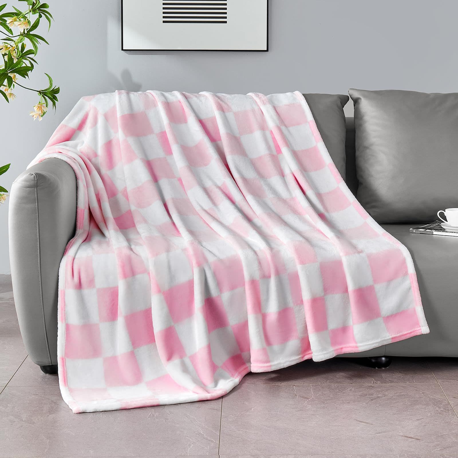 Plaid Pattern Blanket, Baby Blanket, Essential for Home, Office, Travel, and Business Trips, Comfortable Flannel Warm Blanket for Winter