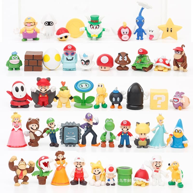 Super Mario Mary toys, Mario Brothers full set of dolls, cake scene decorations, gifts