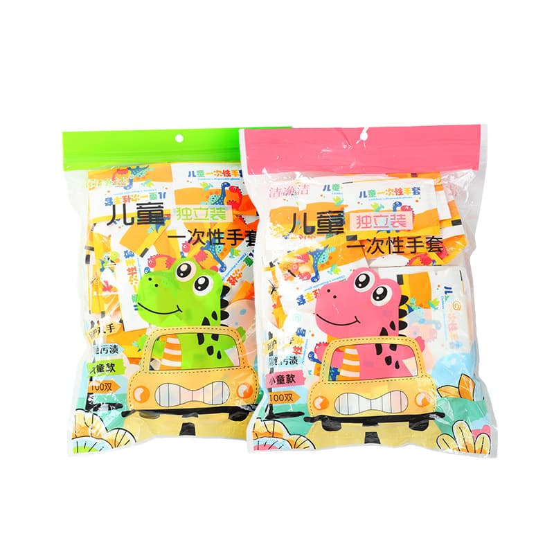 Kids Disposable Cartoon Gloves, Individually Packaged, 100 Pairs per Bag, Baby Dining & Painting Anti-Stain Disposable Gloves