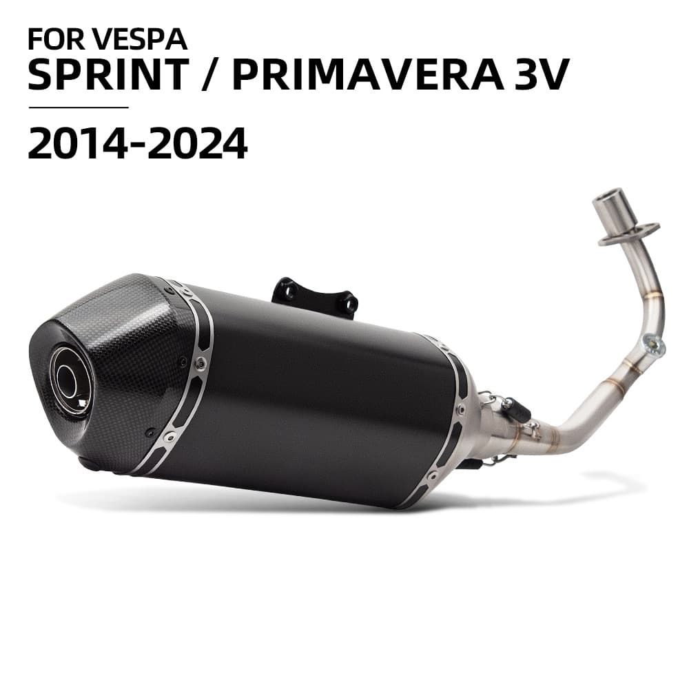 For Vespa Primavera 125 3V Full Exhaust System Modification, Direct Fit, 14-24