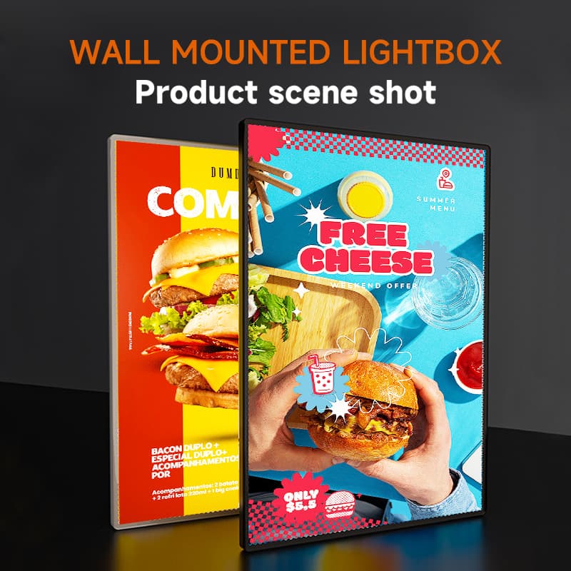 Ultra-Thin Light Box for Hanging Signs, Advertising Led Light Menu Display Board, Wall-Mounted Light Sign, European Exhibition Light Box