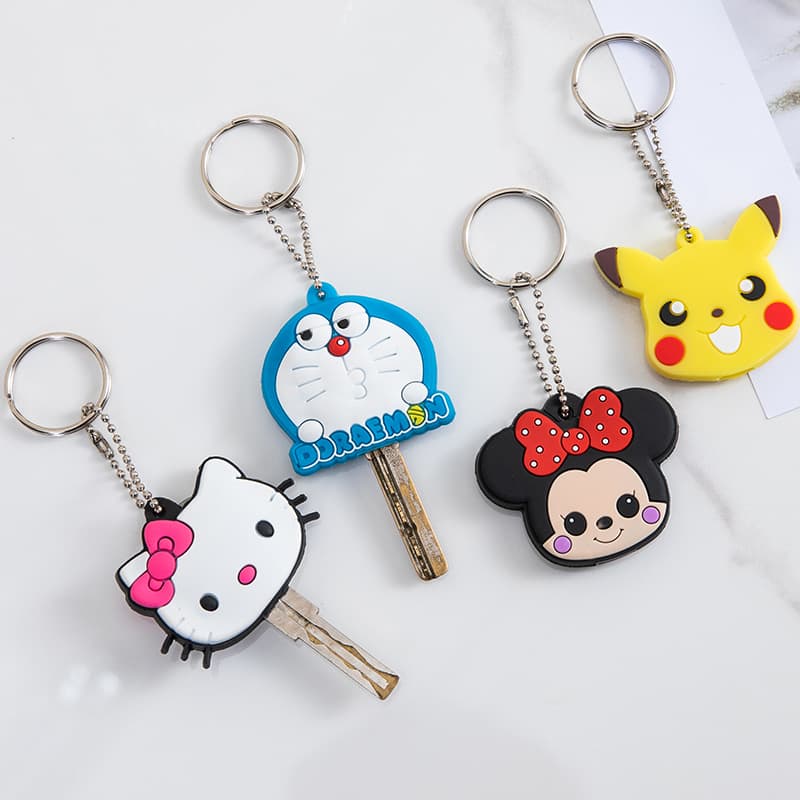 Double-sided Cartoon Personality Internet-famous Soft Silicone Anime Key Protective Cover Cute Access Control Card Head Cover for Electric Scooters