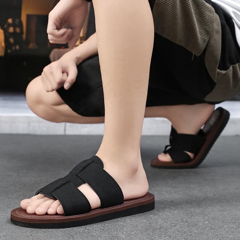 Cross-border summer new Birkenstock slippers for men European and American large size flat bottom versatile one-word casual men's beach sandals and slippers