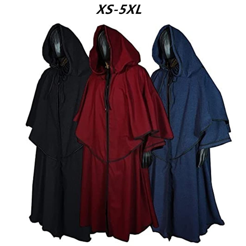Medieval Cape Hooded Robe Cloak Cosplay Costume Monk Wizard Long Sleeve Cloak Guide Cloak Cosplay