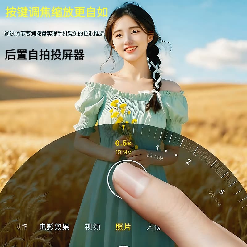 Magnetic Screen Mirror for Phone Selfie, Enhanced Version with Sound, Zoom and Focus Adjustment, Selfie Display and Screen Projection