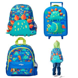 Australian Smiggle Medium Backpack for Primary School Students, Cartoon Dinosaur Design