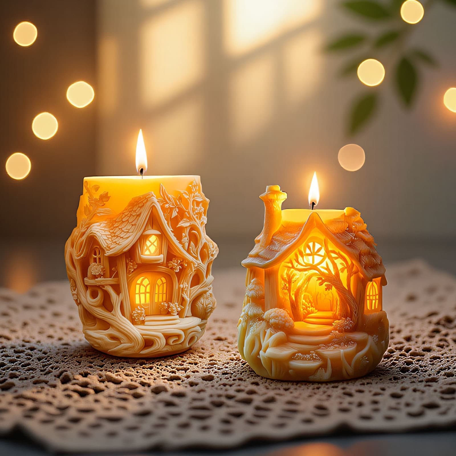 Treehouse Aromatherapy Candle Silicone Mold DIY Fairy Tale Forest Cabin Candle 3D Building Silicone Mold
