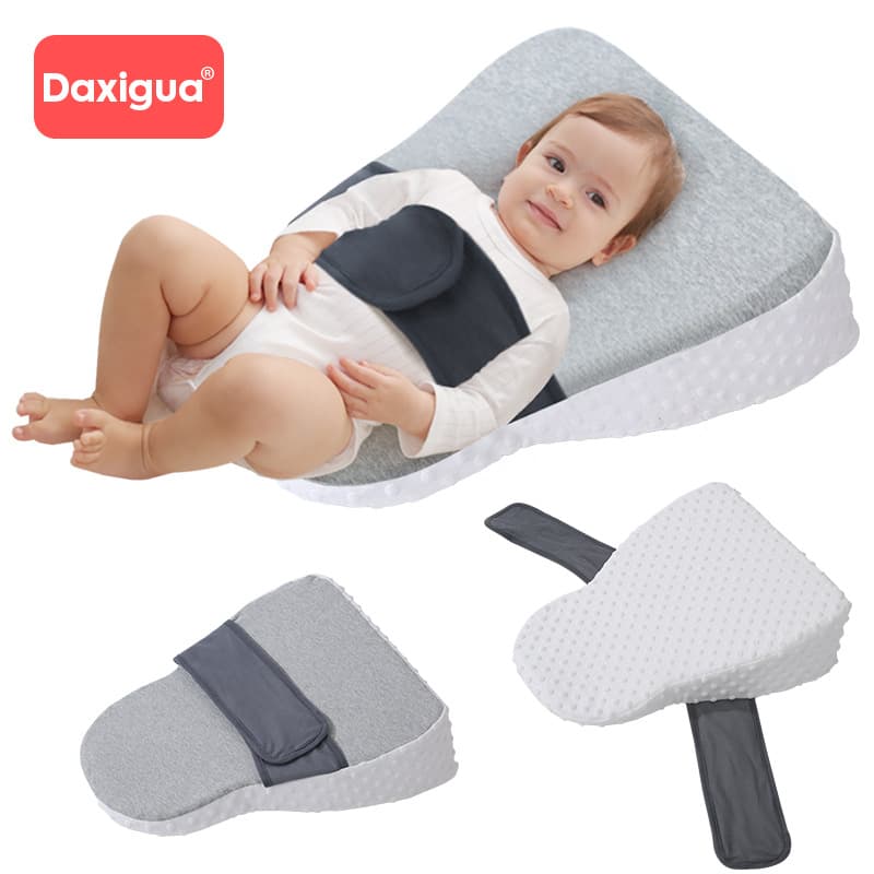 Baby Anti-Spit-Up Wedge Pad, Anti-Choke Nursing Pillow, Newborn Feeding Pillow, Feeding Support, Velvet Bean Pillow