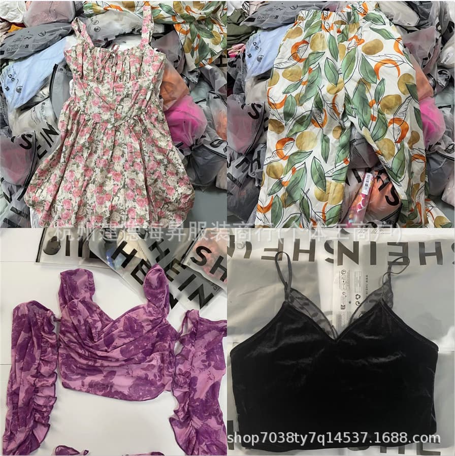 SHEIN women's mixed-style dresses, European and American sexy hot girl tops, clearance stock women's top