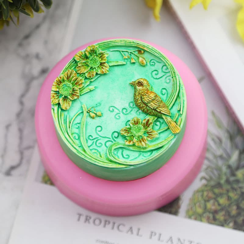 C2355 Magpie Pattern Handmade Soap Mold DIY Silicone Mold Cake Decoration Mold Candle Mold