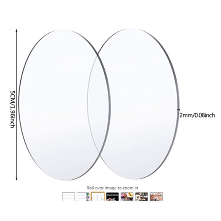 Acrylic transparent round laser-cut discs, hole-free DIY craft PMMA round discs with film.
