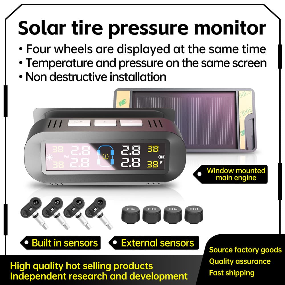 T13 Tire Pressure Monitoring Sensor, Built-in and External, Car Wireless Solar High-Precision Universal Tire Detector