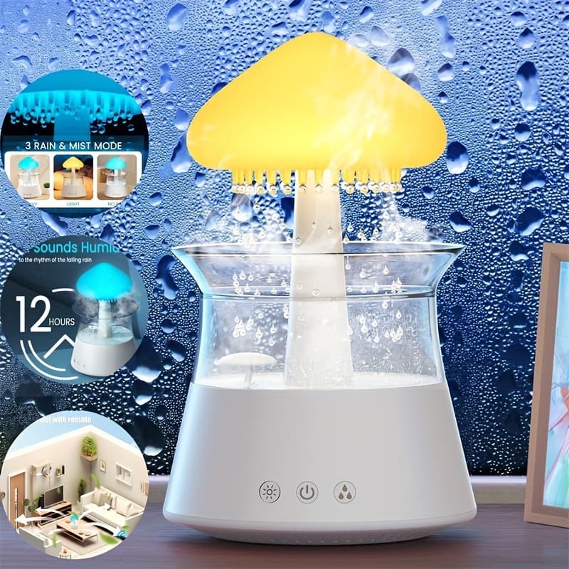 2026 New Cross-border Drop Shipping Rain Lamp Humidifier 1 Cloud Humidifier Rain Lamp Water