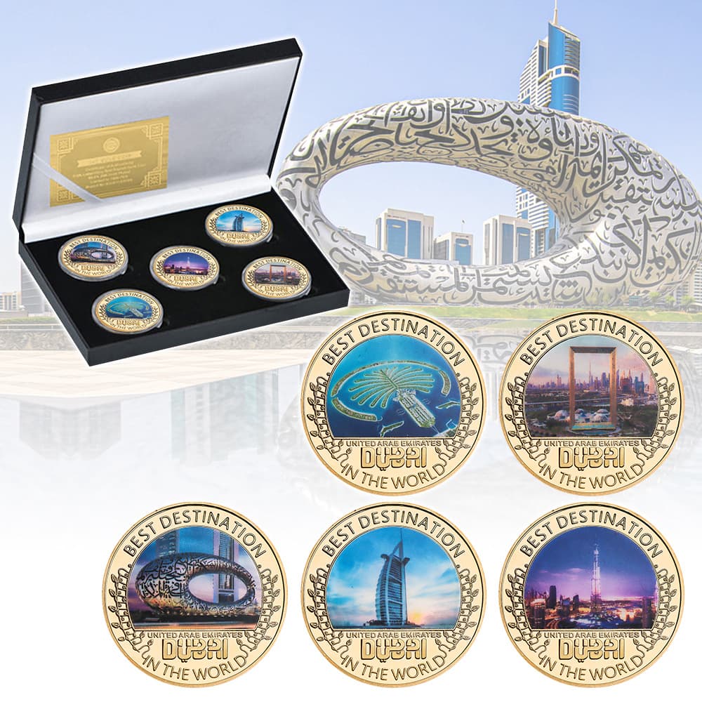 Dubai Architecture Commemorative Coins Metal Crafts Collection Souvenirs