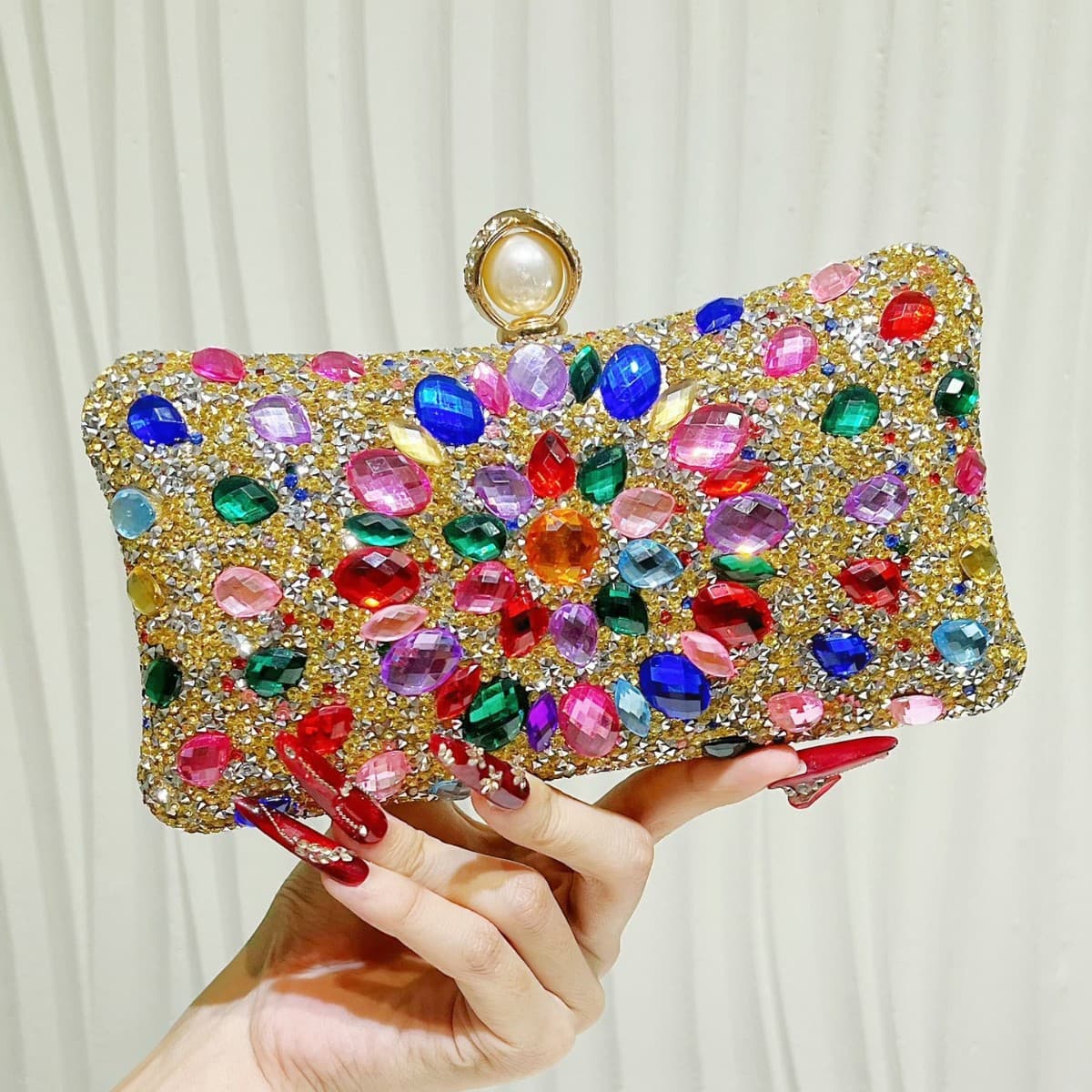 Premium 2025 Women's Hot Diamond-Embellished Evening Bag, Fashion Banquet Versatile Dress Clutch