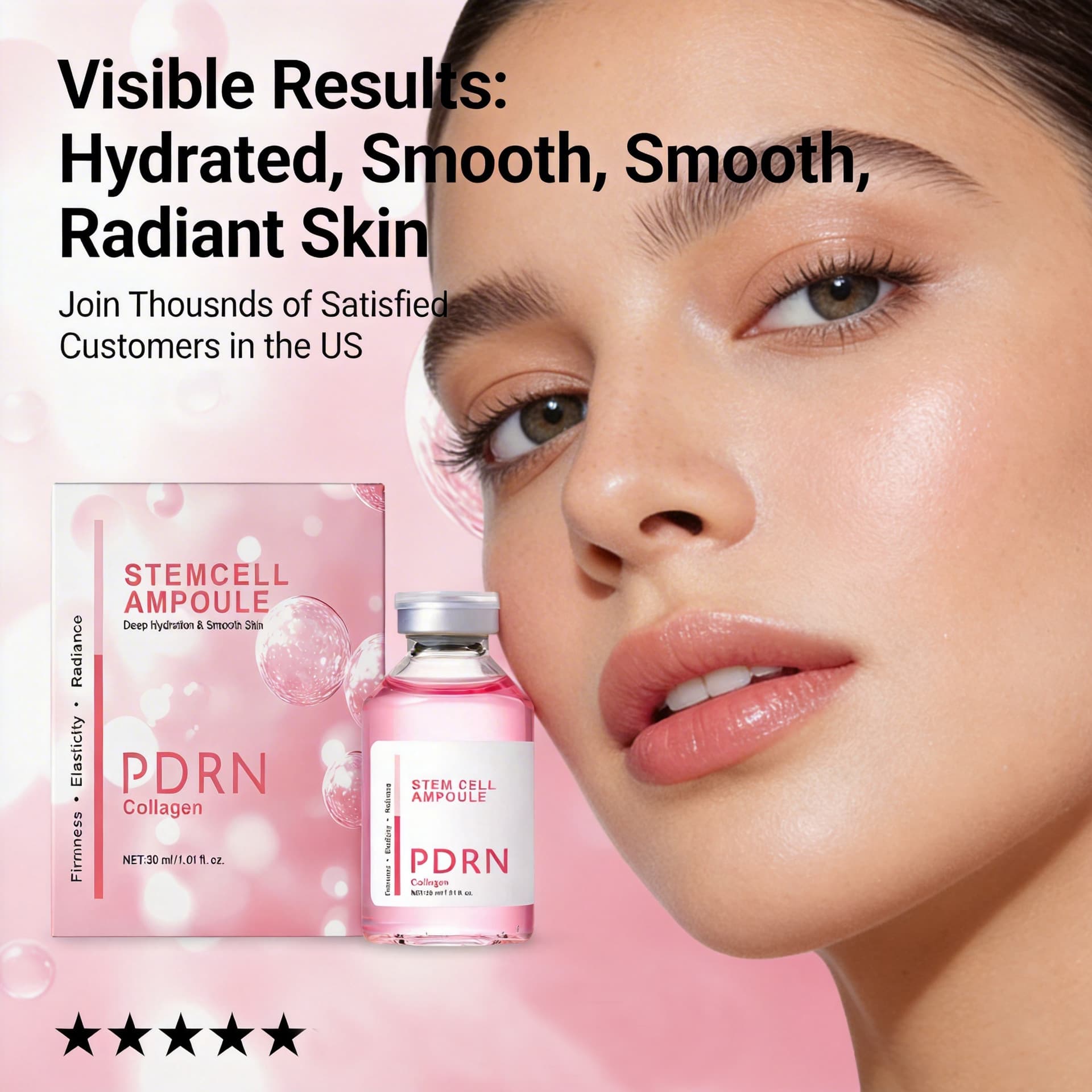 Cross-border Stem Cell Ampoule Essence Pink PDRN Ampoule Collagen Serum