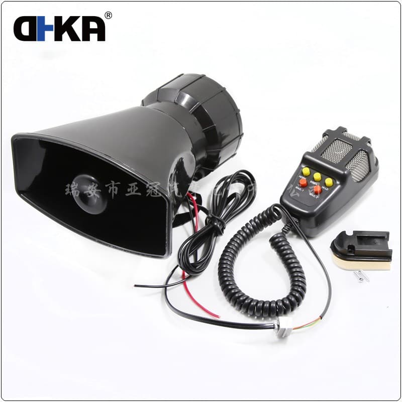 DHKA Yaguan AS085-5 In Stock 100W Square Port Five-Tone Hailing Alarm Horn with Microphone 12V Air Horn
