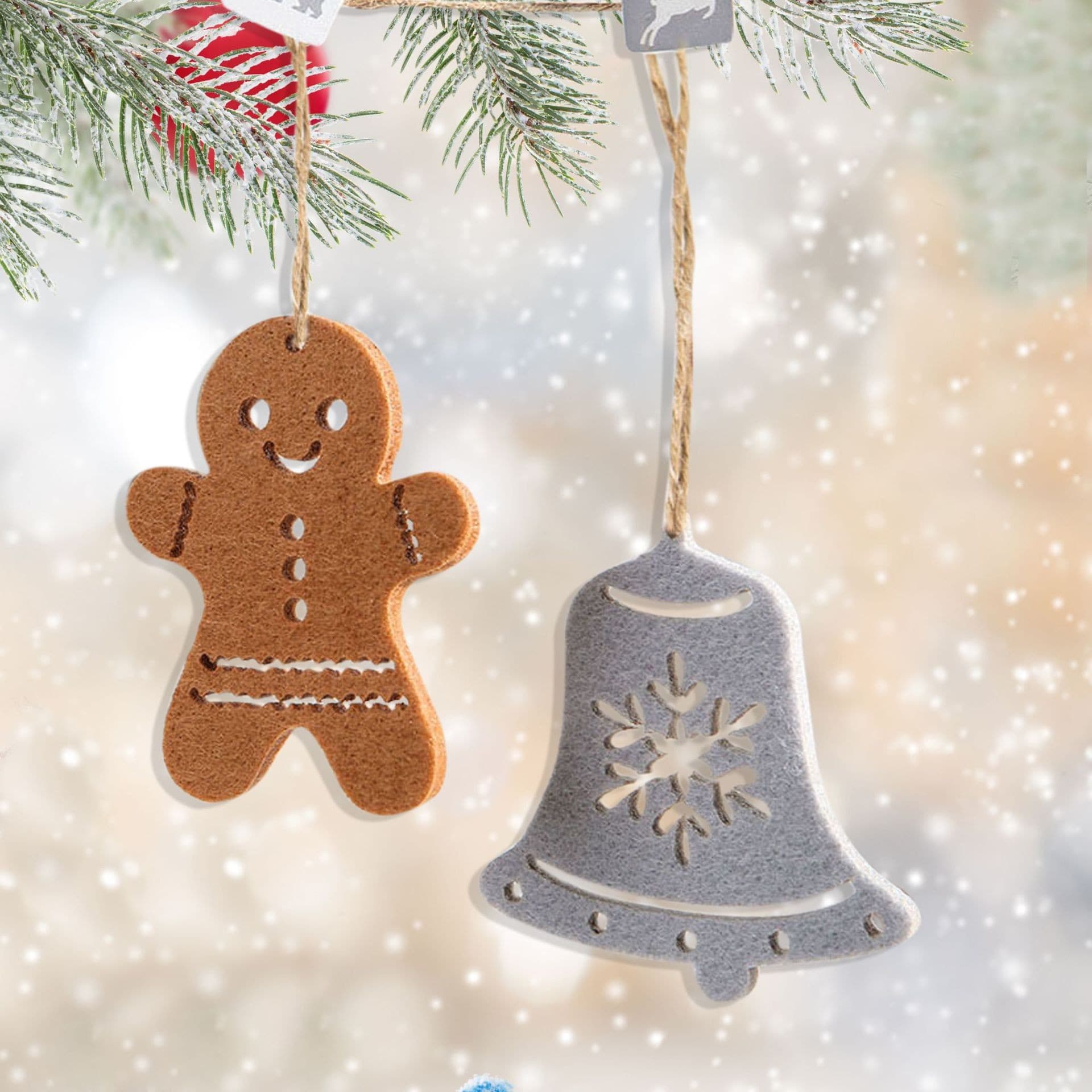 Cross-border Christmas Gingerbread Man Felt Ornament, Christmas Tree Snowflake Holiday Decoration, Non-woven Fabric Small Hanging Decoration
