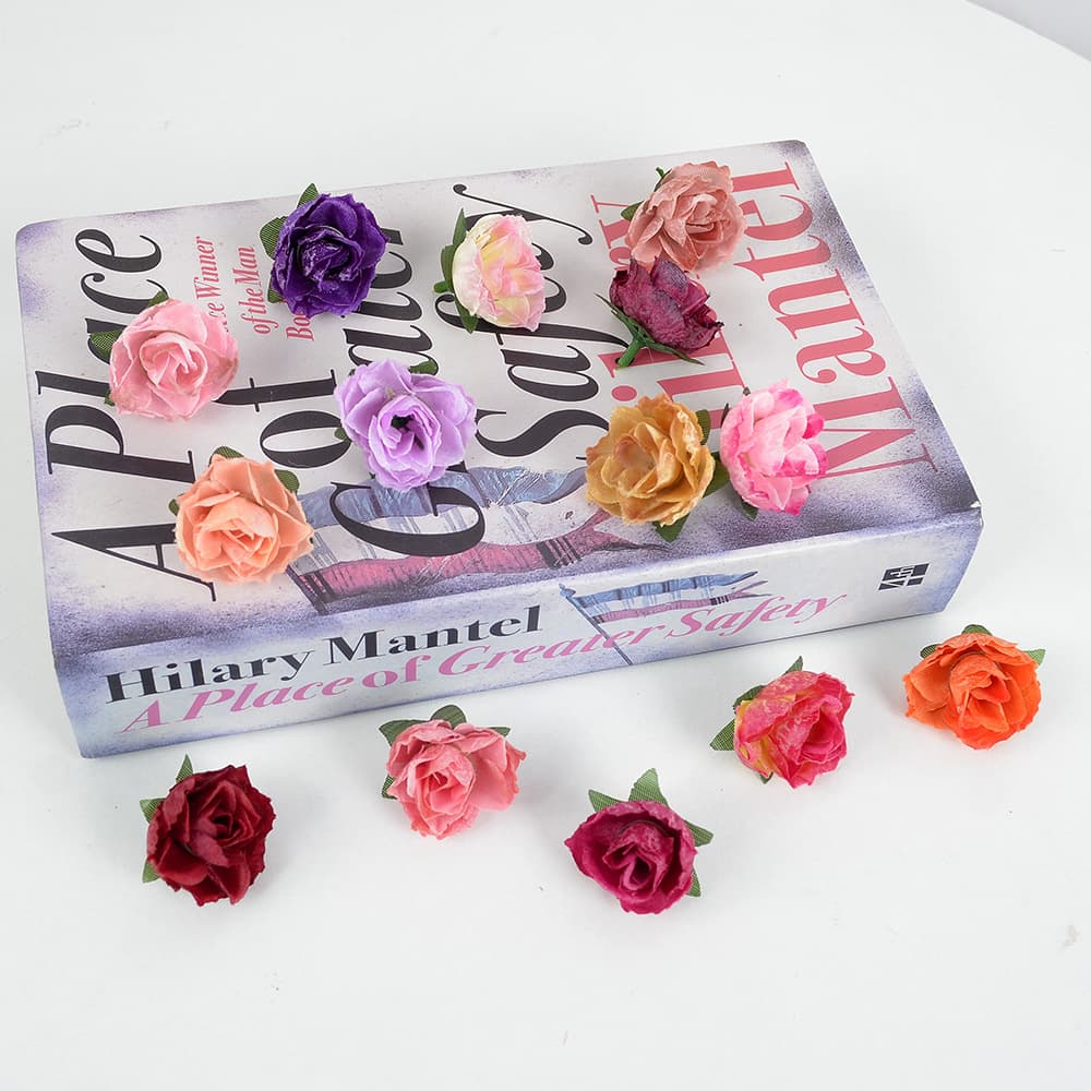 Artificial Mini Diamond Rose Flower Head Korean Style Corsage Accessory 3cm Tea Rose Flower Head Hair Flower Autumn Color