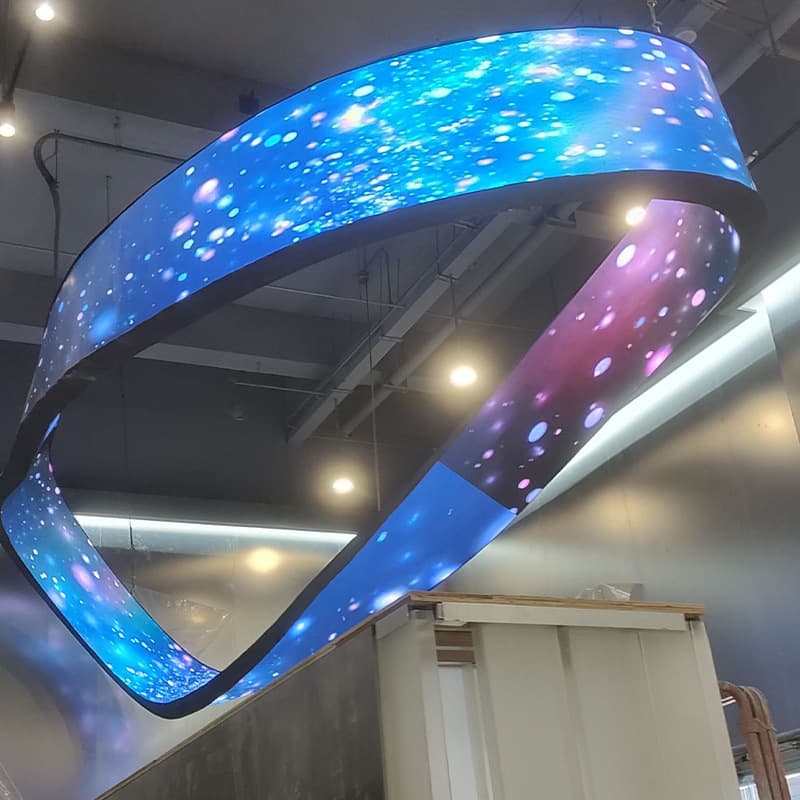 Full-Color LED Shaped Flexible Display Soft Screen Indoor Outdoor Soft Film HD Creative Cylindrical Arc Custom