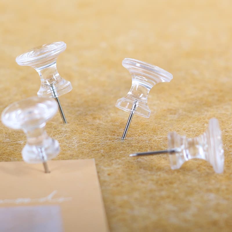 Solid color large transparent plastic craft pins, cork thumbtacks, map pins, children's creative class hand-painting pins