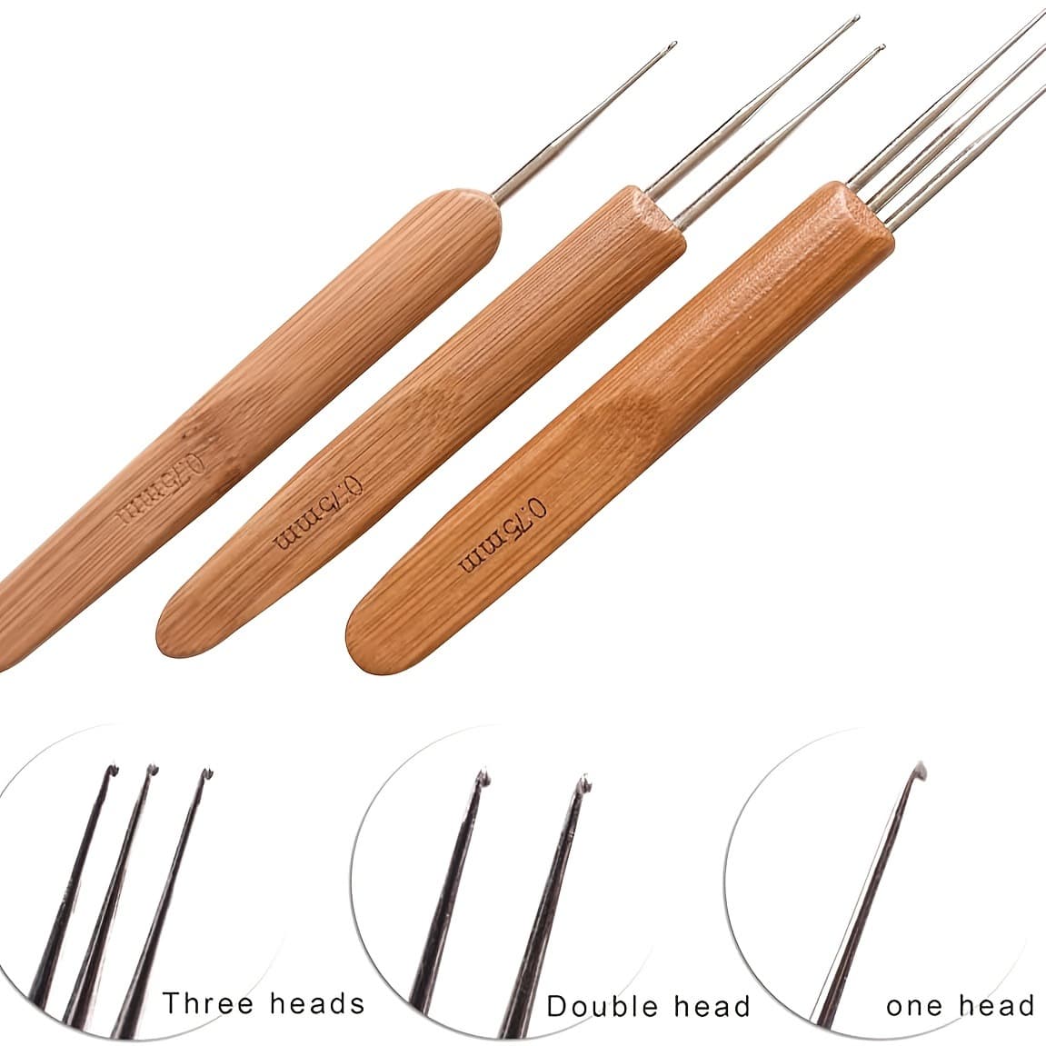 Dreadlock Crochet Hook Stainless Steel Double-Ended Triple-Ended Braiding Tool Hair Braiding Tool