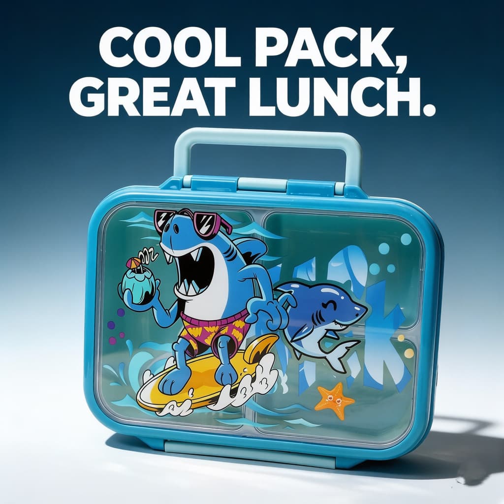 Cross-border new food-grade plastic lunch box children's cartoon cute lunch box student compartment sealed lunch box