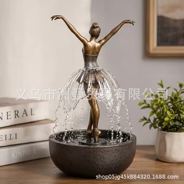 New Cross-Border Elegant Ballerina Tabletop Water Fountain