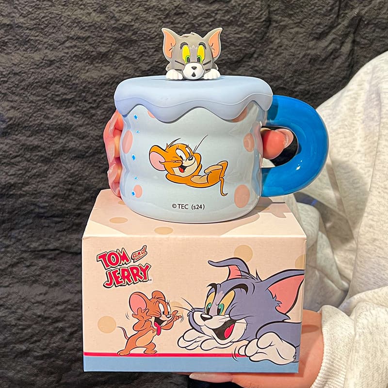 Tom and Jerry Mug 2025 New Style Ceramic Water Cup with Lid Coffee Cup Couple Cup Birthday Gift for Women