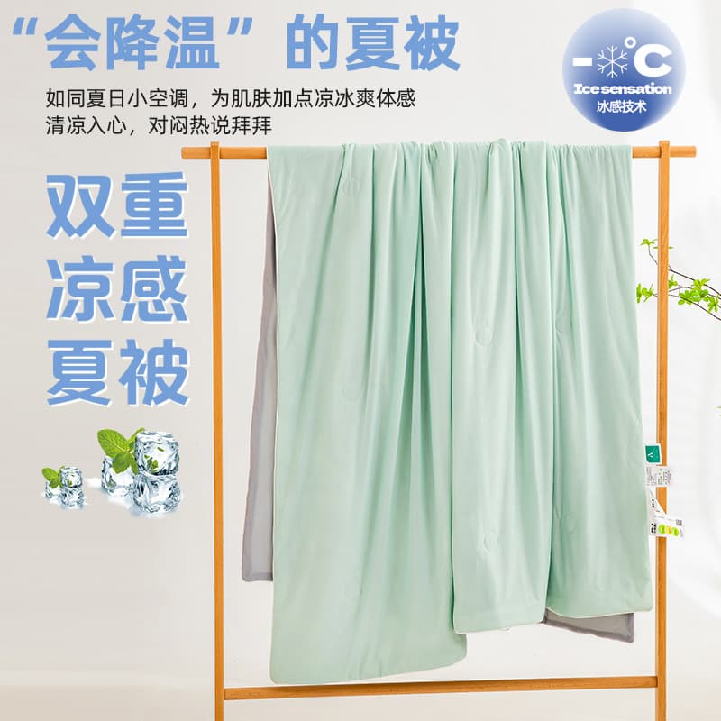 Summer Grade A Cool-Touch Silk Ice Cream Quilt, Silky Smooth Ice Silk Summer Blanket, Air Conditioning Blanket, Machine Washable Thin Blanket Wholesale
