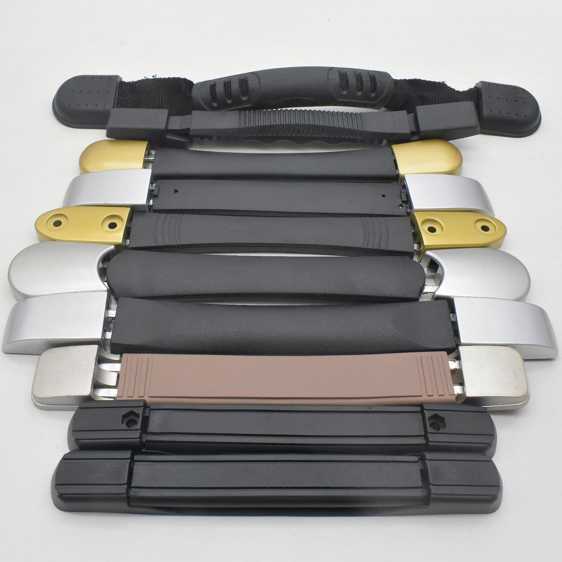 Wholesale suitcase handles, hard case accessories, specialized electroplated metal zinc base luggage handles
