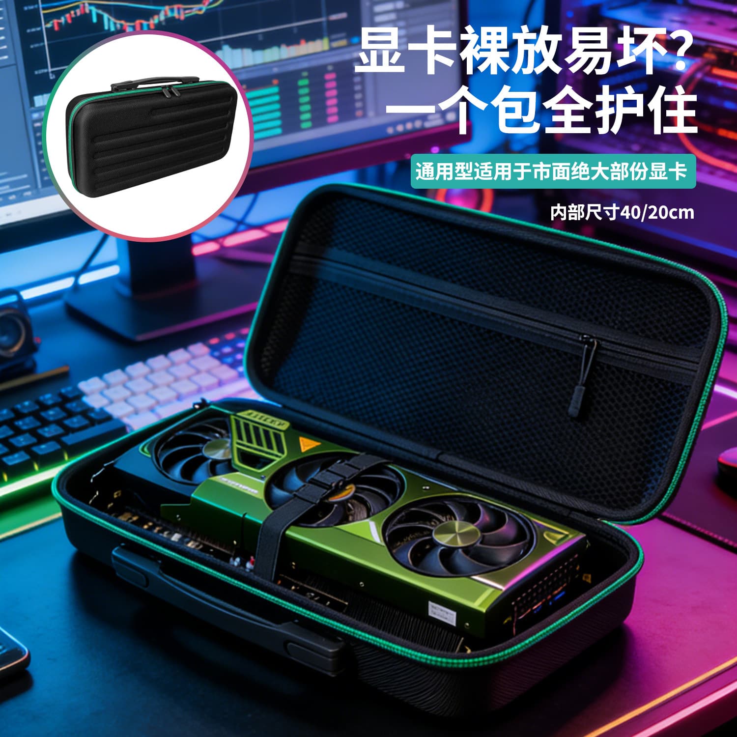 Suitable for protective shell Colorful ASUS RTX4060/RTX 4070Ti 4080S 4090 graphics card storage bag