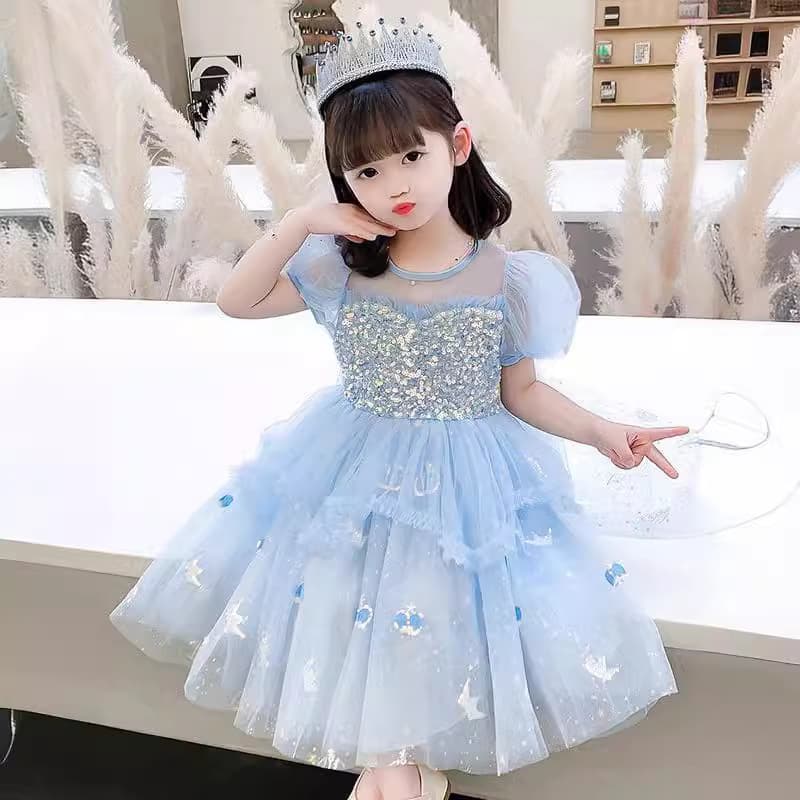 Children's Princess Dress Aria Summer Frozen New Style Love Sharon Gown Kids Love Sand Dress Casual Daily Clothing