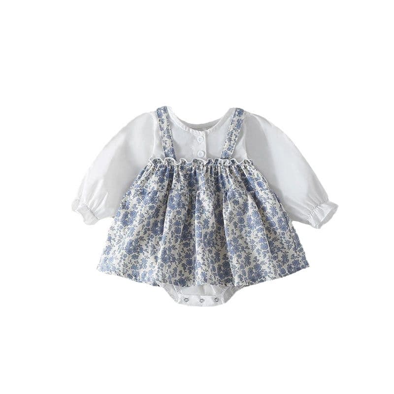 Baby Summer Clothes Spring Summer Small Floral 9 Months Princess Triangle Bodysuit Long Sleeve Baby Girl Romper Dress
